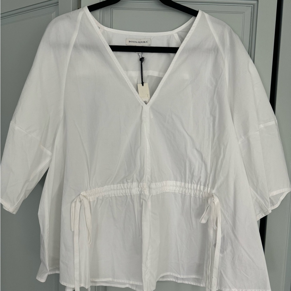 Banana Republic Cotton Poplin Cinch-Waist Top - Picture 4 of 6